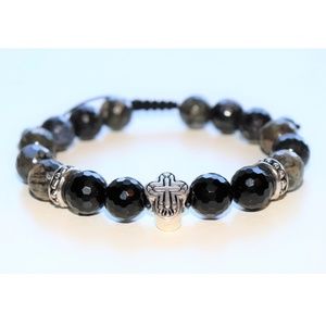 ❌SOLD OUT❌ Grey Opal and Onyx Gemstone Bracelet